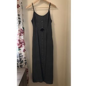 Gingham Midi Dress with Cutout Detail